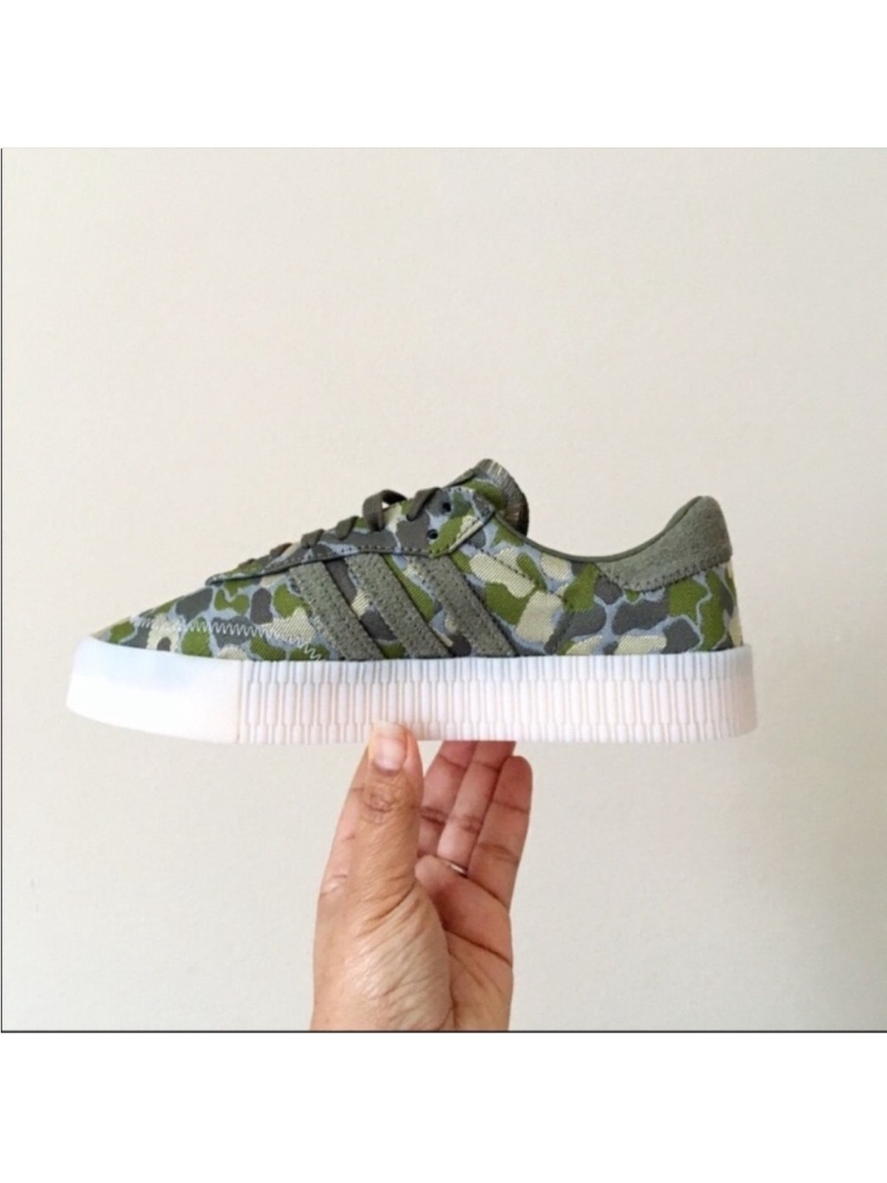 Adidas SambaRose Olive Camo Women’s Sneakers Camouflage Low-Top Sneakers - Picture 5 of 7